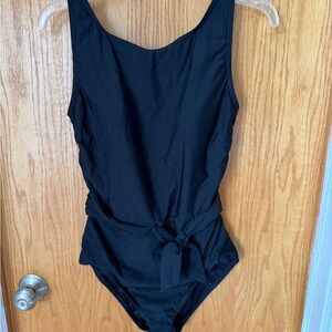 Lands End women’s one-Piece Swimsuit, full coverage with Waist Tie detail